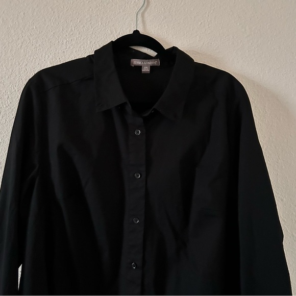 JESSICA LONDON Black Button Down Shirt Women size 22W - Picture 4 of 9